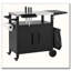 Chariot de barbecue extérieur avec table d'appoint pliable et housse imperméable