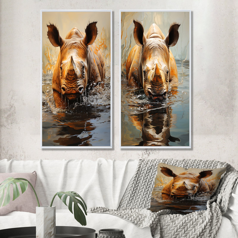 Ensemble de salon rhinocéros Rhino, Cadre blanc, H 28 po x l 25 po
