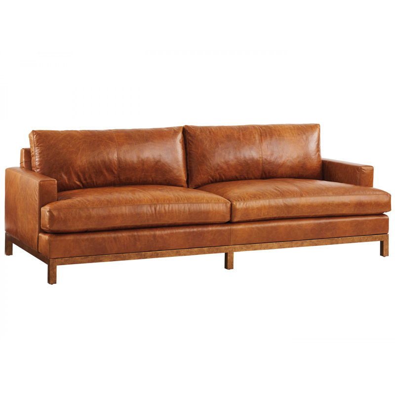 Barclay Butera Upholstery Sofa, Light Brown Genuine Leather, Light Brown