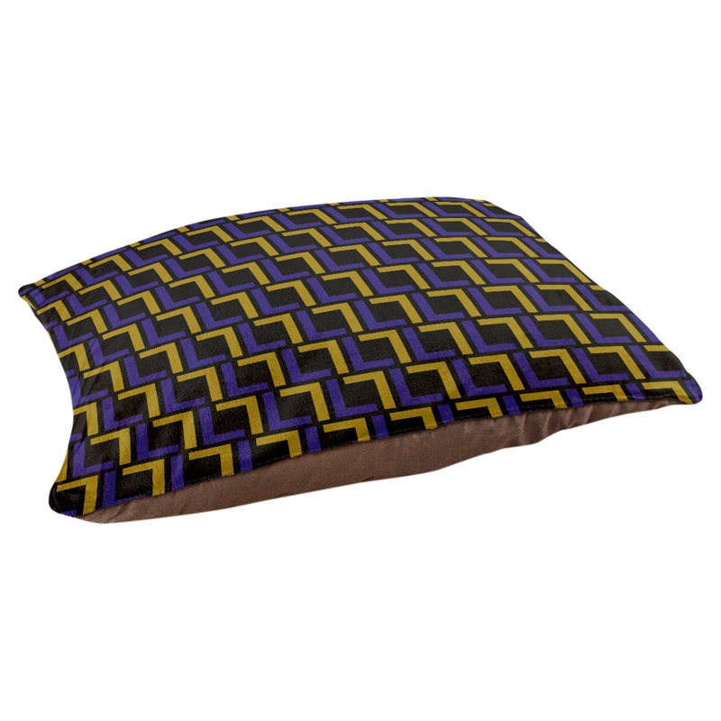 Coussin pour chien Bonheur, Extra large  (40'' W x 50'' D x 6'' H), Noir / mauve / or métallique