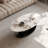 51.2" Modern Faux Marble Oval Coffee Table with Gold Bottom-1794532311-1782988870