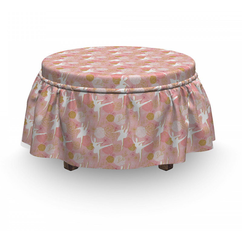 Housse pour repose-pieds roses danseurs