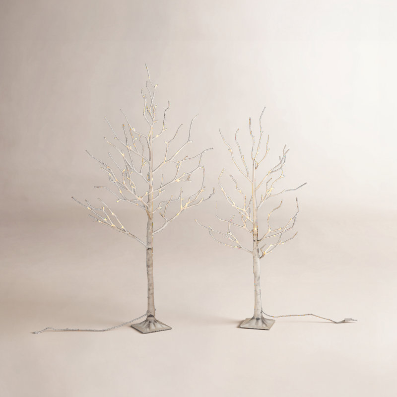 4' Pre-Lit Birch Tree with LED Lights