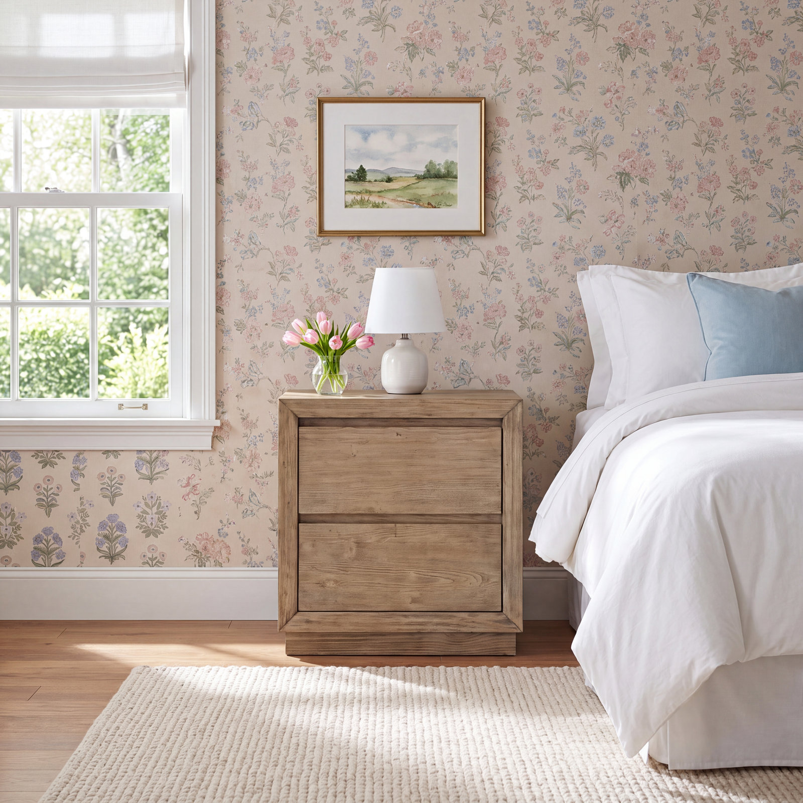 Albie Pine Nightstand, Sandstone