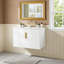 30" Vintage Bathroom Vanity With Ceramic Sink, With 3 Holes Single Ceramic Sink, 2 Soft Closing Doors 