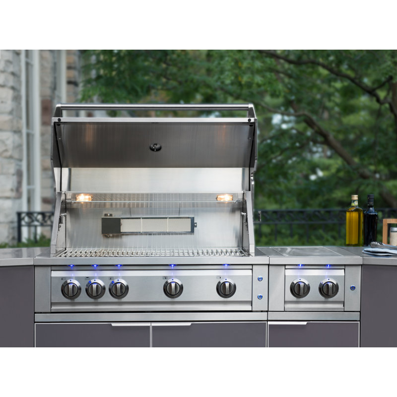 Ensemble de 3 armoires modulaires gris ardoise avec couvercle de l 64 po x P 24 po Outdoor Kitchen