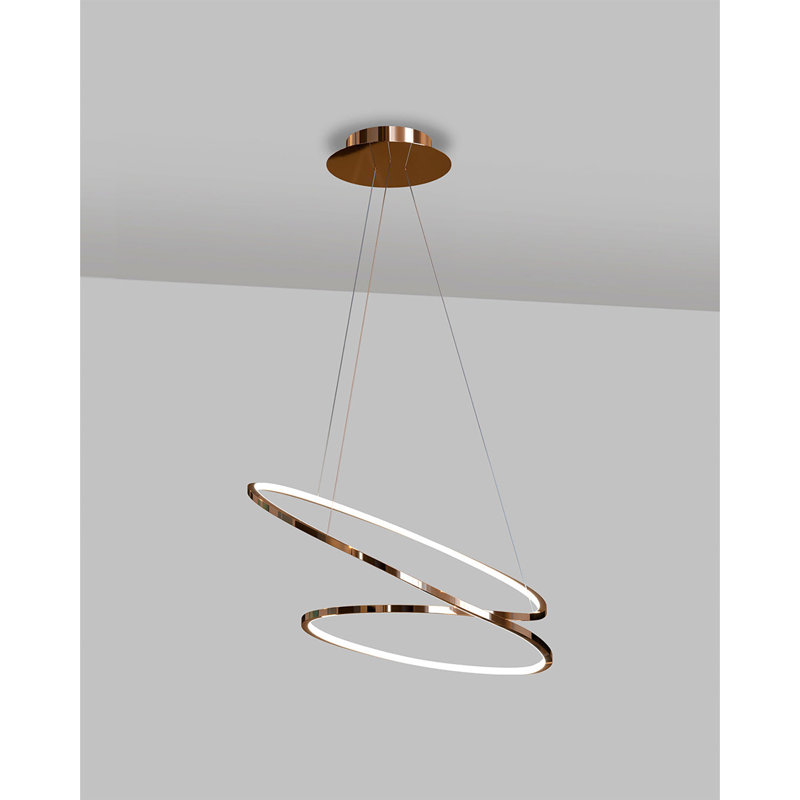 Mat Small Pendant, Rose Copper