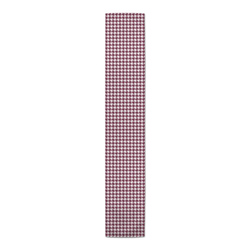 Calixto Rectangle Houndstooth Polyester Table Runner, Purple, 72" x 16"