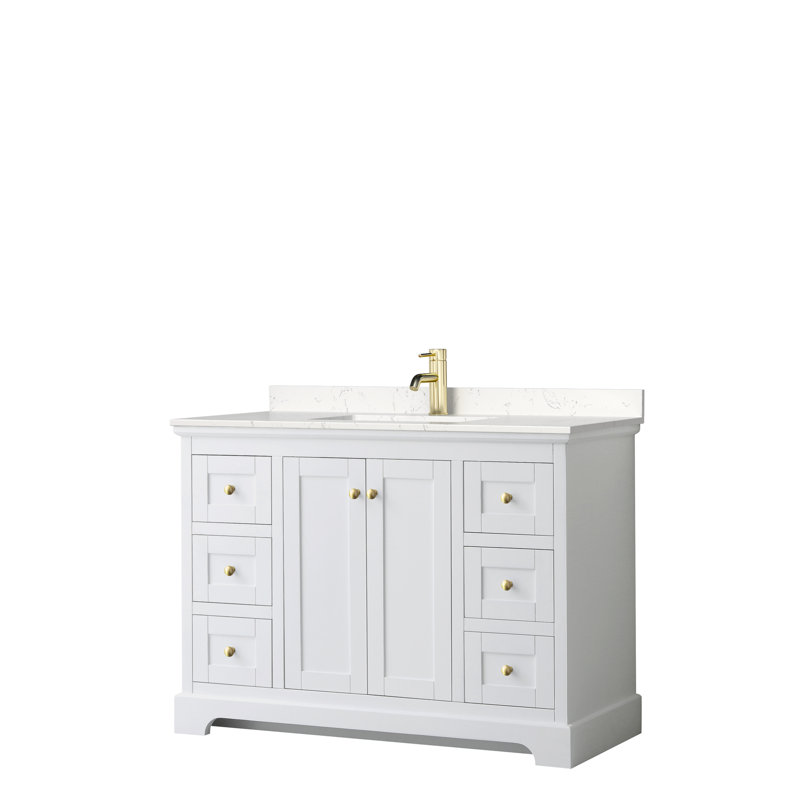 Avery 48" Dark Gray Freestanding Vanity with Marble Top