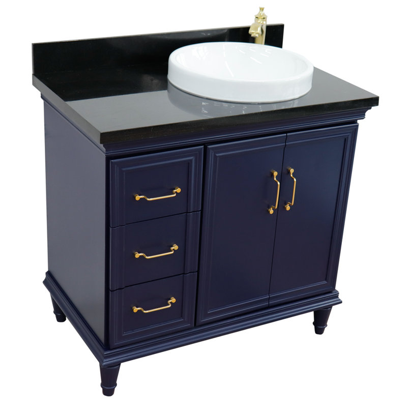 Ensemble de meuble-lavabo simple 37 po Lerwick, Bleu