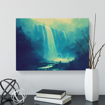 Contemporary Waterfall - Wrapped Canvas Painting