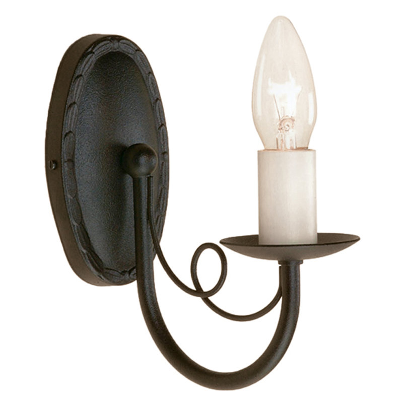 Cline Steel Candle Wall Light, Black
