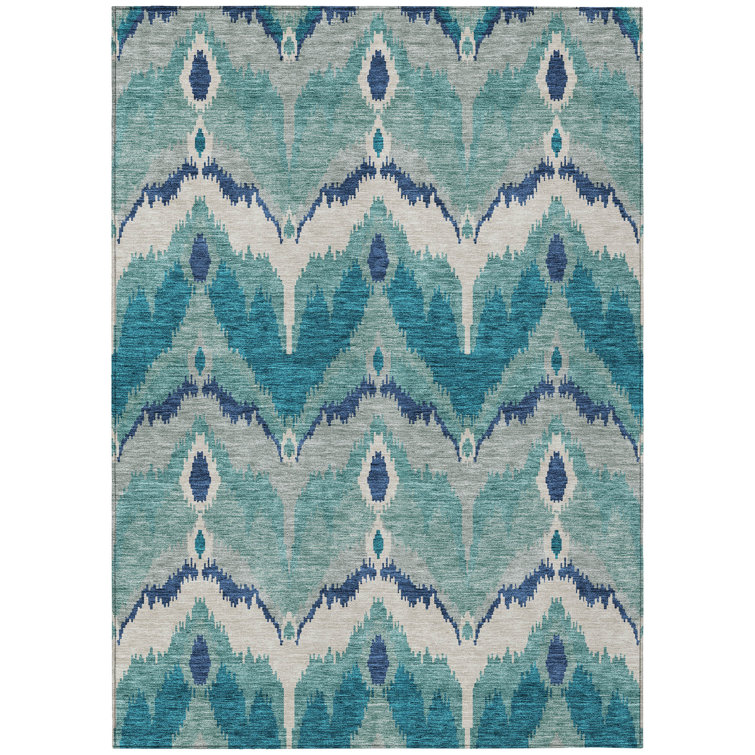 Neysa Washable Ikat Indoor / Outdoor Rug