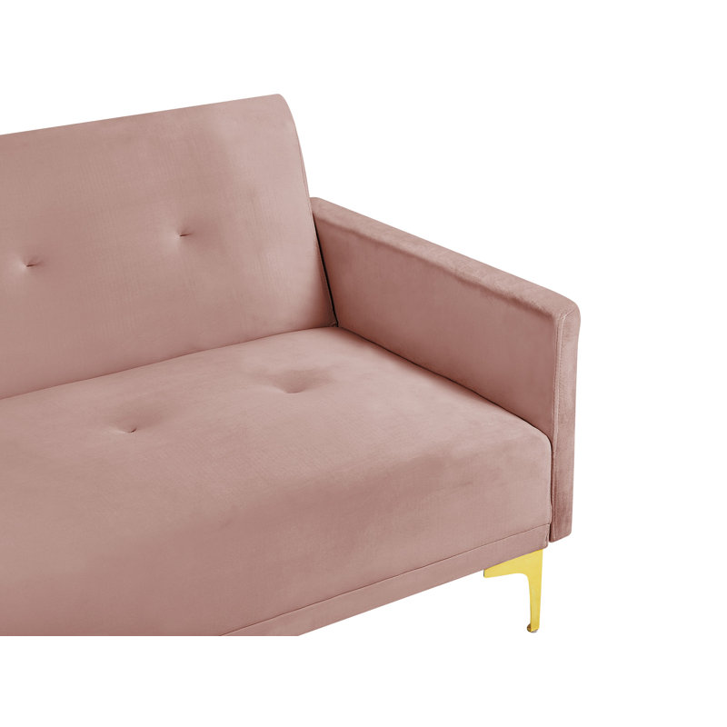Ethel 3 Seater Velvet Sleeper, Pink