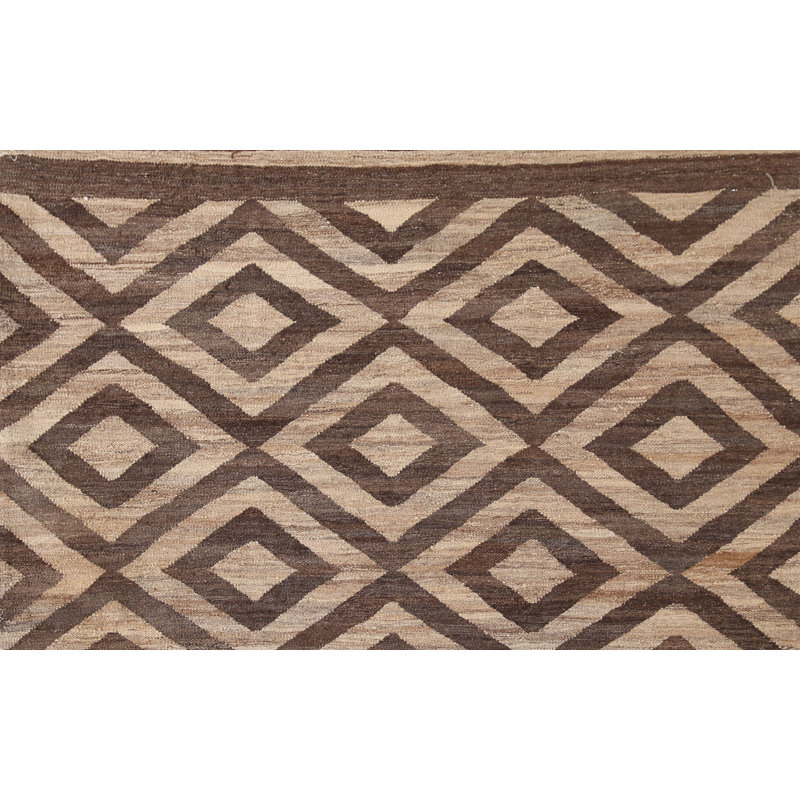 Tapis géométrique en laine Kilim