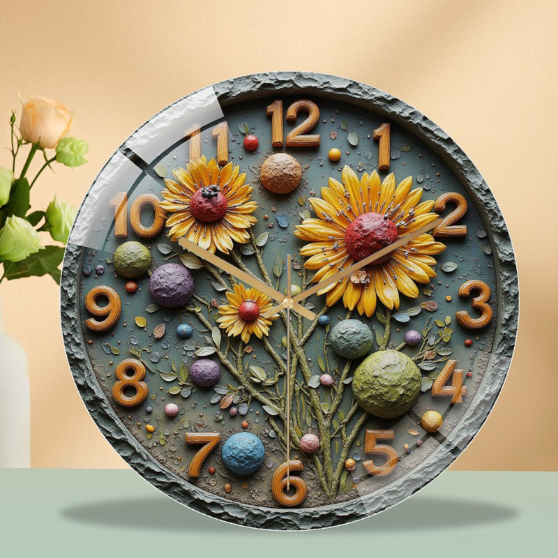 Horloge murale en résine Sunflower