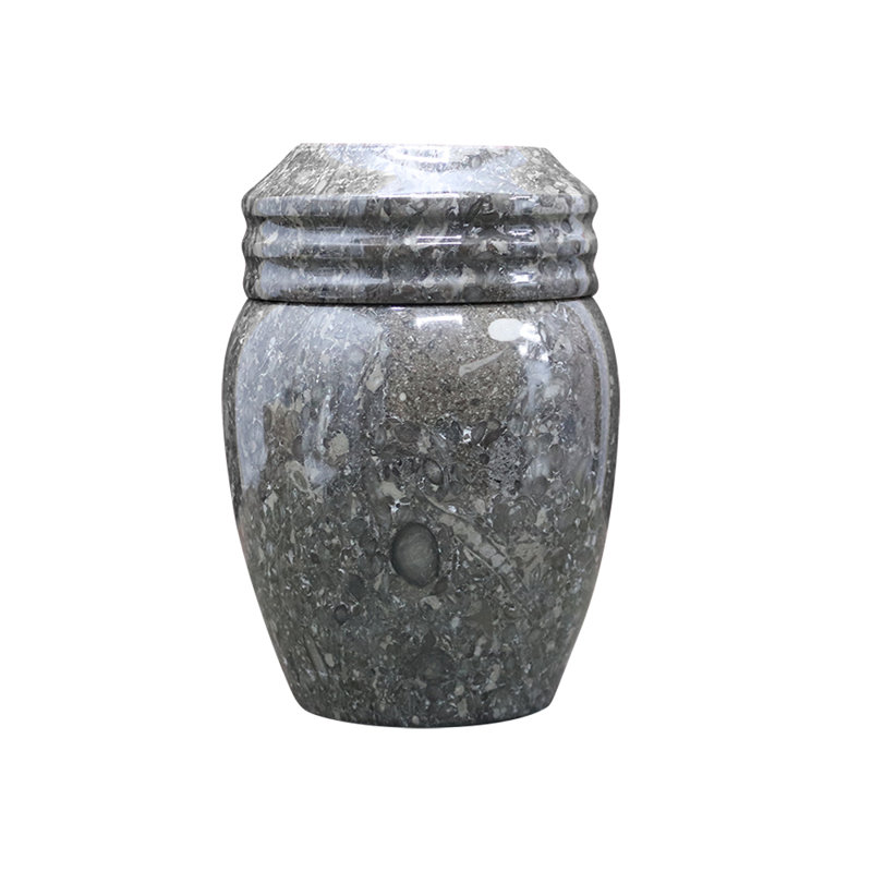 Marble Cremation Urn for Small Portion of Ashes, Oceanic Gray
