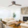 48" Figgs 3 - Blade LED Flush Mount Ceiling Fan with Remote Control and Light Kit Included
