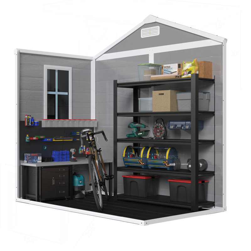 Versatile Outdoor Resin Storage Shed with Advanced Features for All Weather