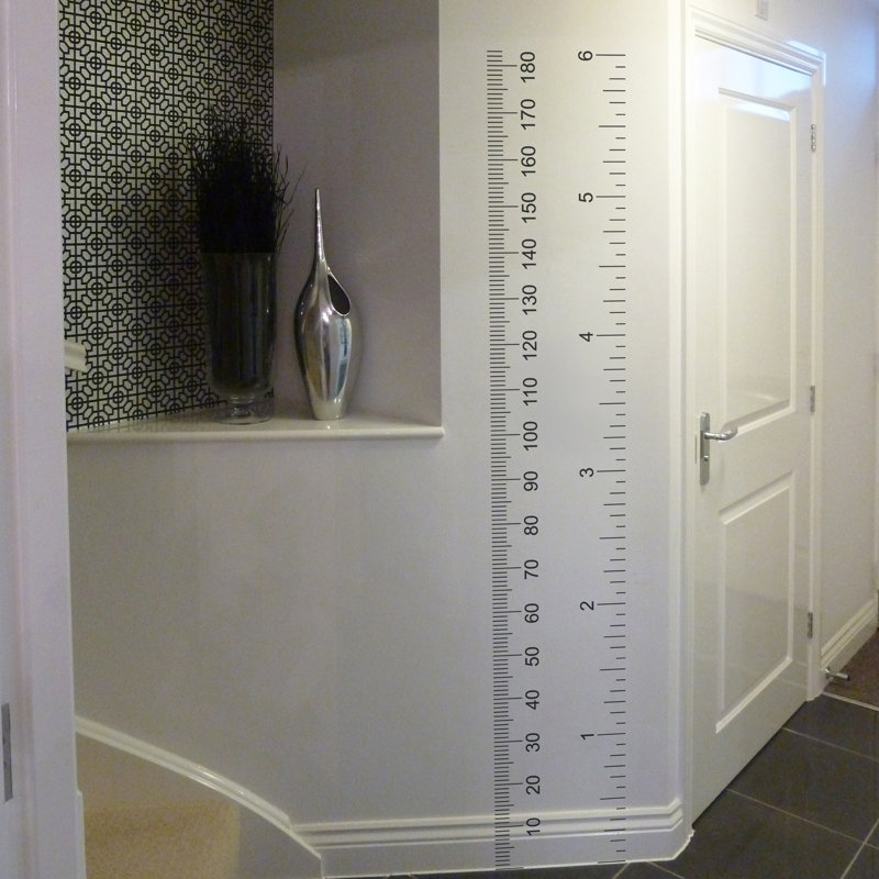 Ruler Wall sticker, Black