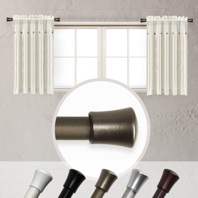 Steel Adjustable 12'' to 20'' 0.62'' Double Curtain Rod