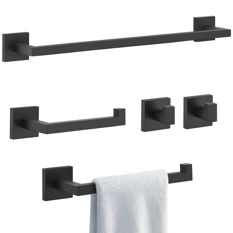 5 - Piece Bathroom Hardware Set, Matte Black