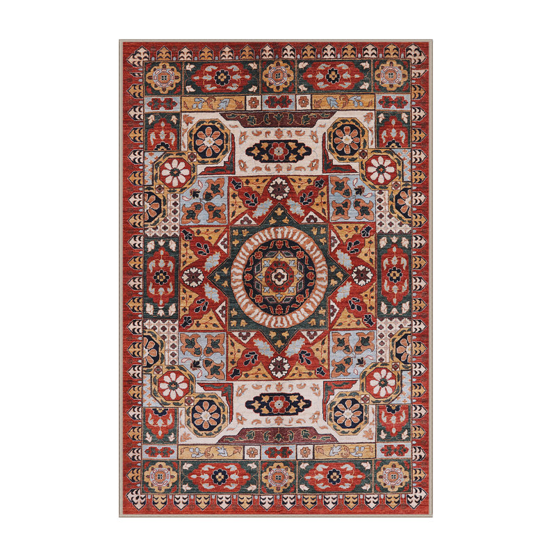 Tapis de style oriental rouge, Rectangle 7 pi x 10 pi
