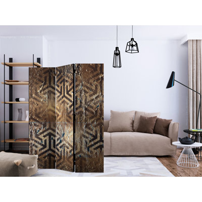 Groot 135cm W x 172cm H 3 - Panel Solid Wood Folding Room Divider