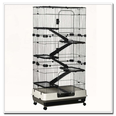 Cage portative à 6 niveaux avec roulettes