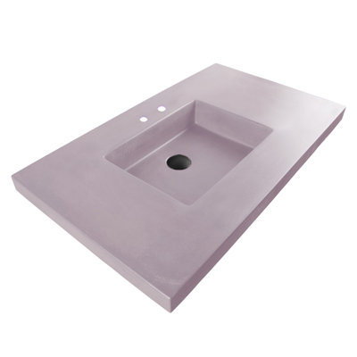 Newterra Concrete Handmade Rectangular Console Bathroom Sink