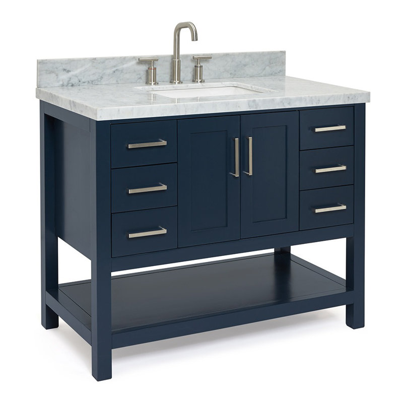 Ensemble de meuble-lavabo simple 43 po Moille, Bleu minuit