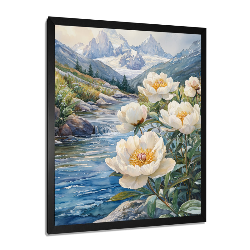 Genelle - impressions sur toile florales, Reproduction encadrée d'une seule photo, Noir, noir, noir, noir, H 20 po x l 12 po