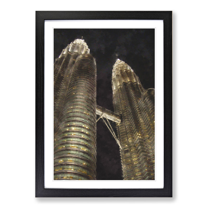 Petronas Towes in Kuala Lumpur Vol.2 - Framed Print, 65cm H x 48cm W x 2cm D, Black Framed
