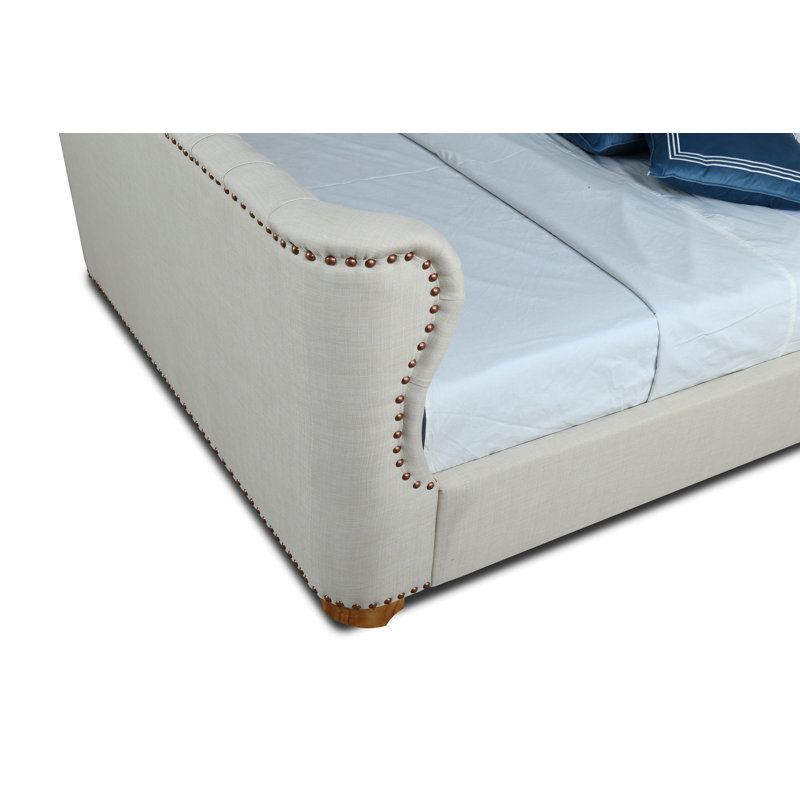 Lit plateforme tapissier Haldo, Double