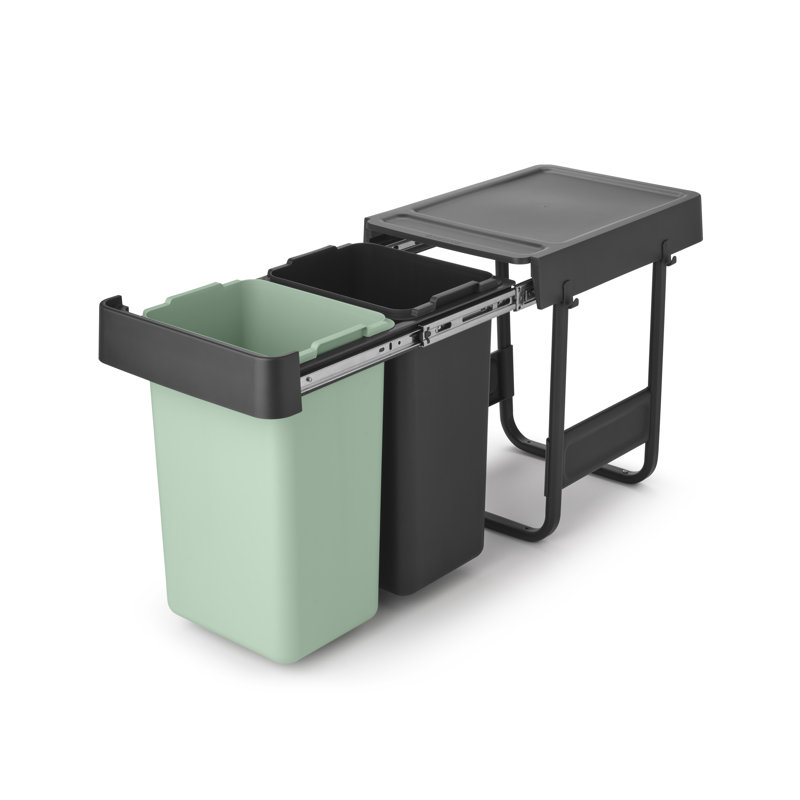 Bac de recyclage en plastique à double compartiment Sort & Go, 2 x 4 gallons (2 x 15 L)