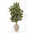 53'' Faux Ficus Tree in Earthenware Planter