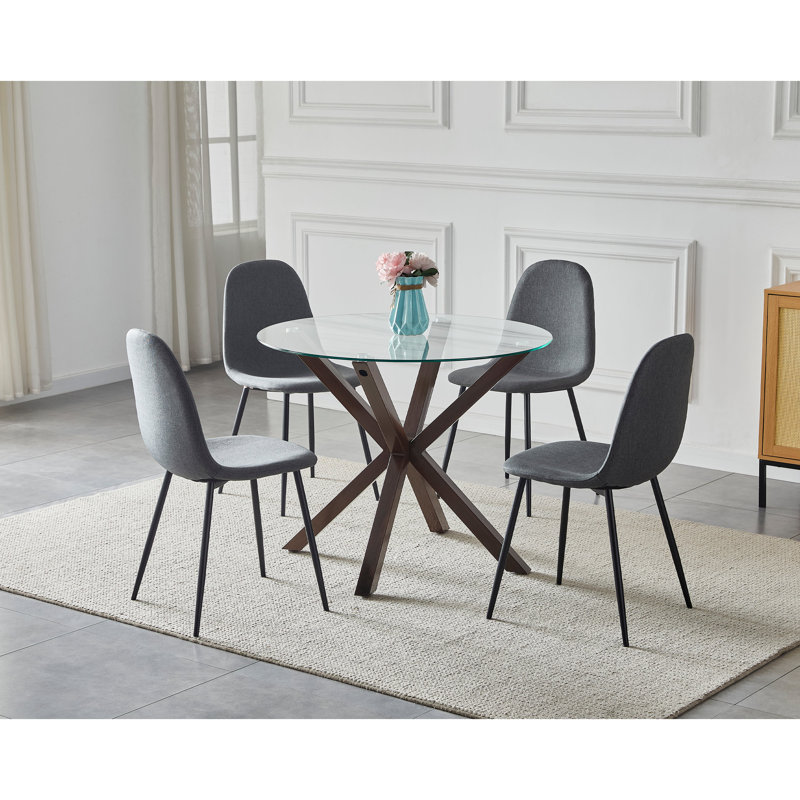 Areille 37" L x 37" W Dining Set, Grey