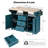 55.7'' Large Kitchen Island With 2 Drop Leaf,, Rolling Kitchen Cart On 5 Wheels With Power Outlet, Folding Storage Dining Table With Spice & Towel Rack , 3 Drawers, For Kitchen, Dining Room-121085406