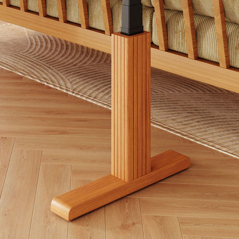 Table électrique à hauteur réglable en bois massif, bureau en cerisier avec tiroirs, 24.41"H*70.87"W*29.53"D