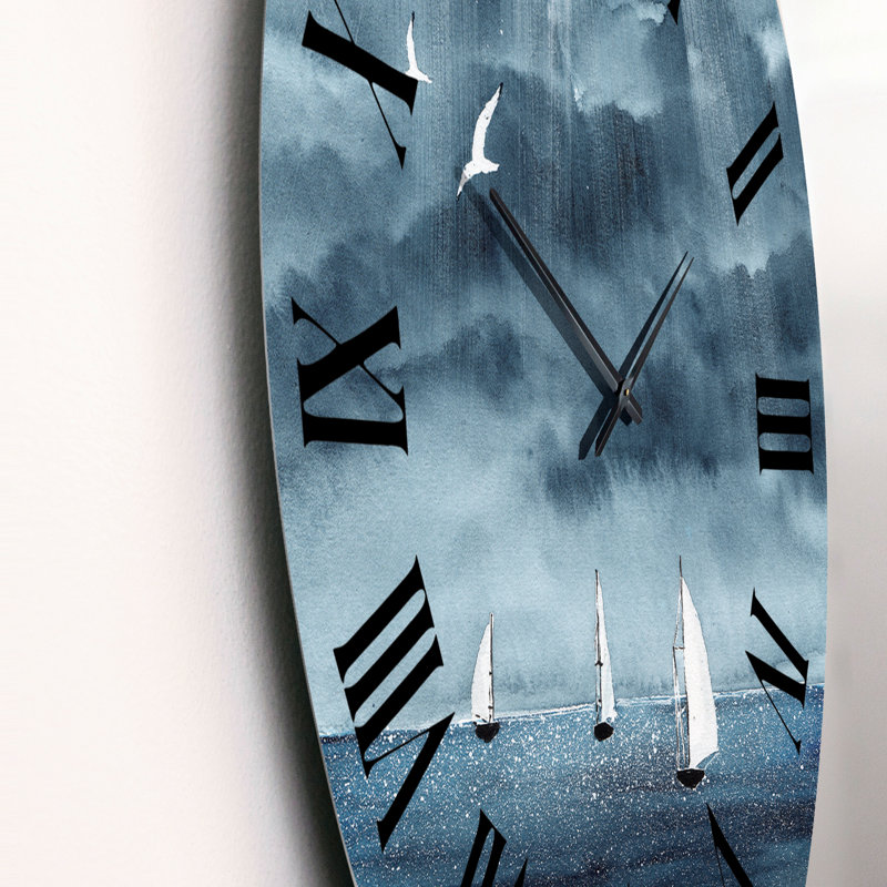 Horloge murale blanche nautique et côtière, Surdimensionné