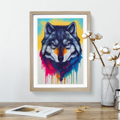 Wolf Paint Drips No.4 Abstract 1 Piece Single Picture Frame Painting