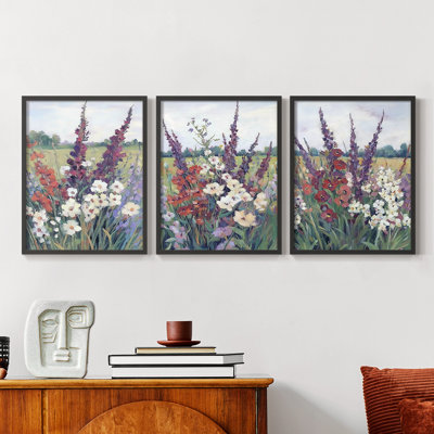 Étude florale CLxxxvi -Set de 3 estampes numériques giclées -Prêt à accrocher