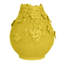 Vase à fleurs Remi, céramique décorative jaune avec motifs floraux, 11 pouces