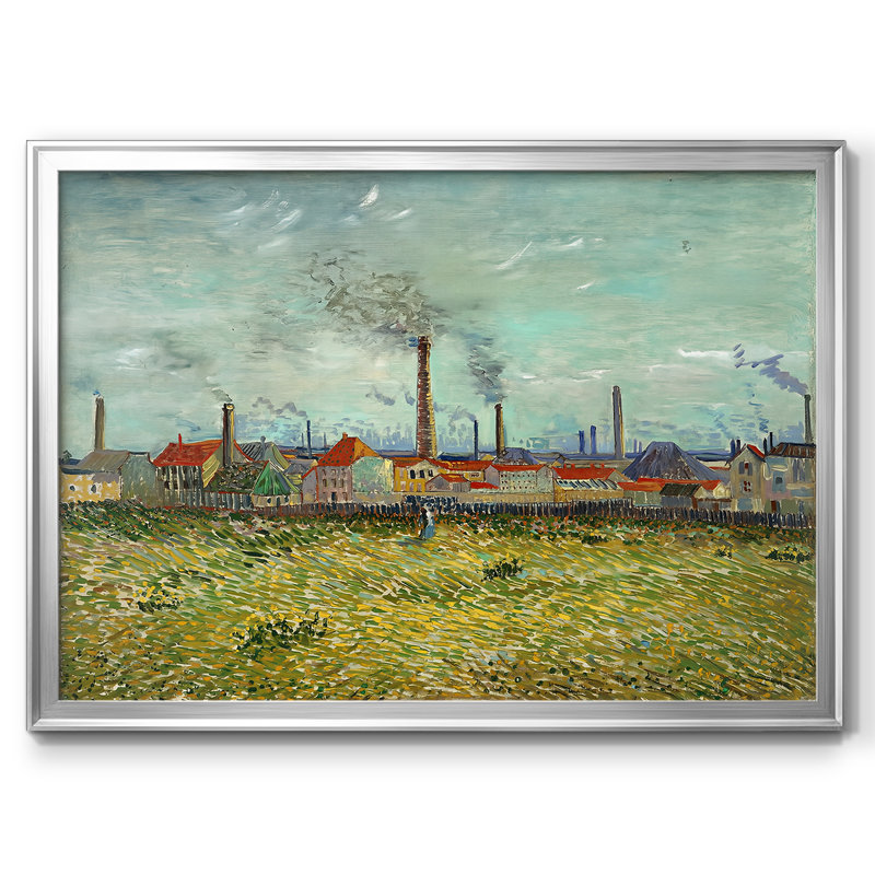 Usines à Clichy-Vincent van Gogh - Toile tendue avec châssis, 1887, 26.5x36.5, Framed Canvas, Argent