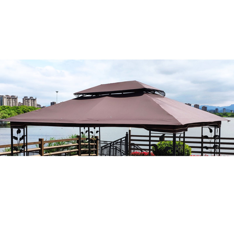 Auvent de remplacement pour abri de jardin brun 13 x 10 pi - Résistant et blocs de tissu hydrofuge Sun Rain