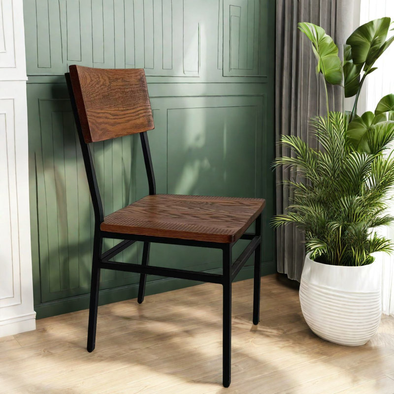 Chaises de salle à manger de qualité commerciale, ensemble de ferme en bois d'acier pour la cuisine