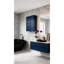 Armoire murale en bois massif bleu marine Shaker de 30 po - Charnières à fermeture en douceur, tablettes réglables, porte double. Idéal pour la cuisine, la salle de bain et la lessive. (L 30 po x P 12 po x H 42 po)-129601759-129601764