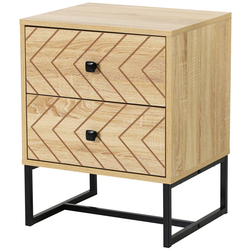 Mullica 48cm W Steel Bedside Table
