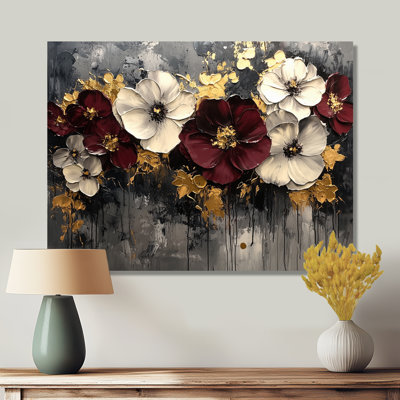 Burgundy Poppies Dreamscape At Night II - Poppies Framed Wall Art