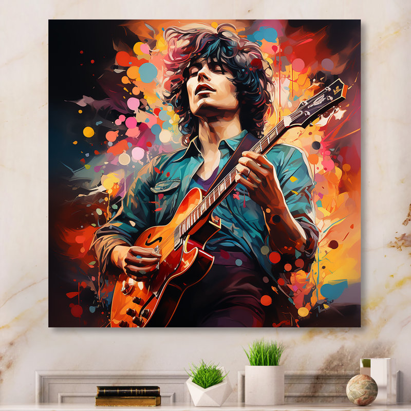 Rockstar Portrait 1 - musique, art mural, Toile tendue, H 30 po x l 30 po x P 1,5 po